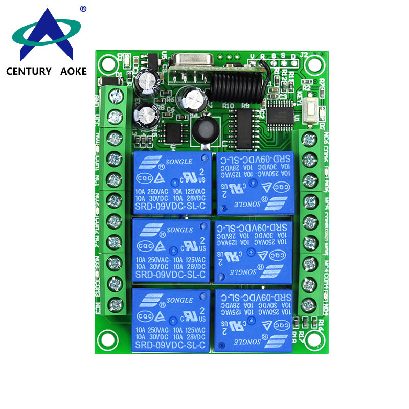 DC 12V~24V 6 Channels Small Size Low Power Consumption Motor Industry Control Wireless Remote Controller Switch AK-C210406