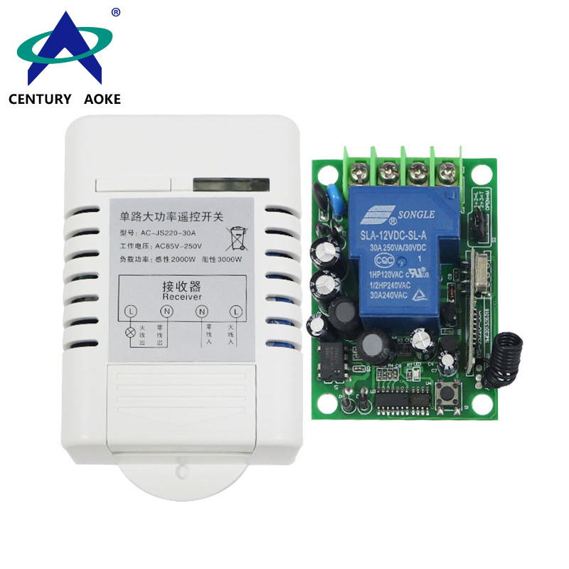 AC220V 1 Channel 30A Smart Universal Digital Mini Gate And Garage Door Wireless Remote Controller Switch AK-JS220-30A