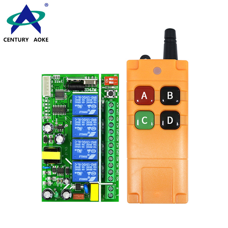 AC85V-256V 4 Channels Universal Electric Doors Windows Lifting Equipment Security RF Remote Controller Switch Set