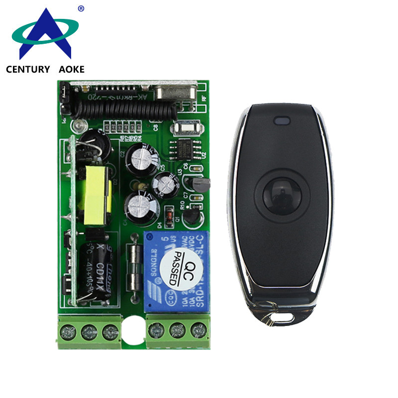 AC85~250V 1 Channel 315/433MHz Universal Lamp Motor And Electric Door Wireless Remote Controller Switch Set