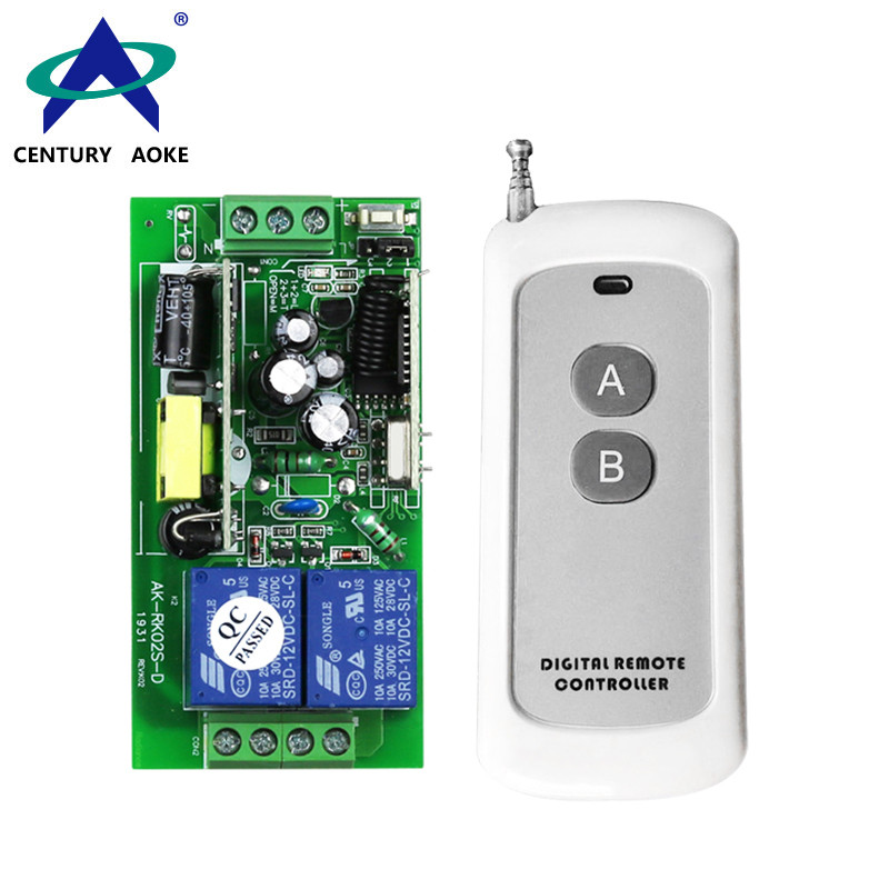 AC85~250V 2 CH 315/433MHz Universal Lamp Lighting Motor And Electric Door Wireless Remote Controller Switch Set