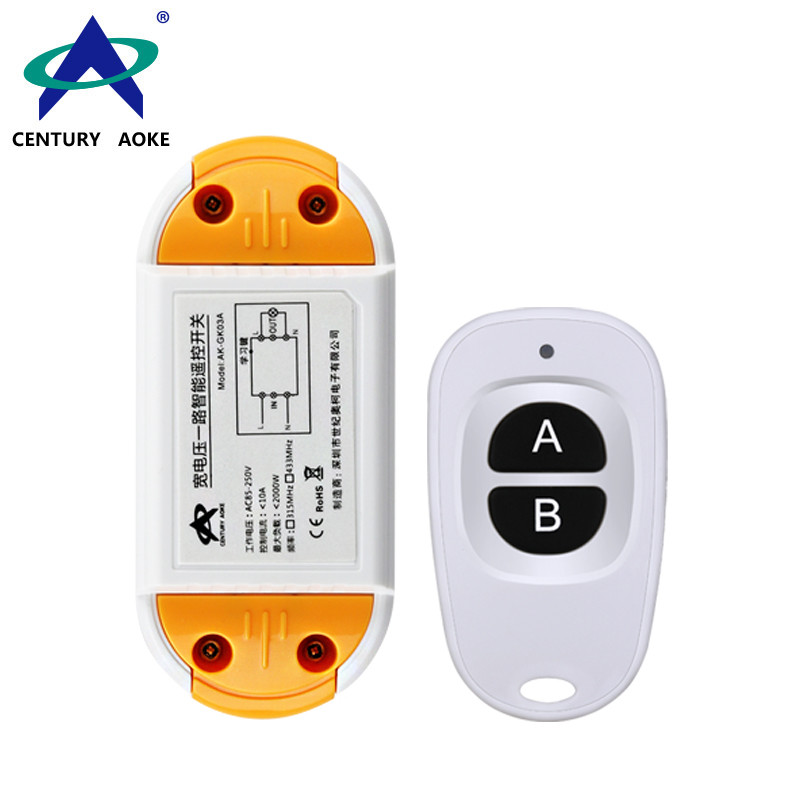 AC85~250V 1 CH 315/433MHz Universal Lamp Lighting Billboard Electric Door Wireless Remote Controller Switch Set