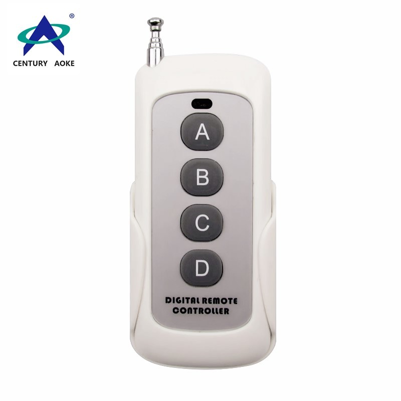 White plastic shell 1000 meters four buttons 315Mhz/433Mhz wireless remote control