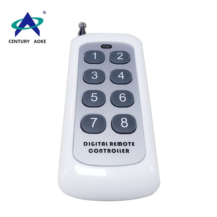 White plastic shell 1000 meters eight buttons 315Mhz/433Mhz wireless remote control