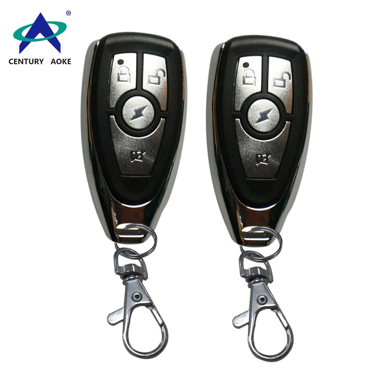 Plastic shell metal button wireless remote control with keychain